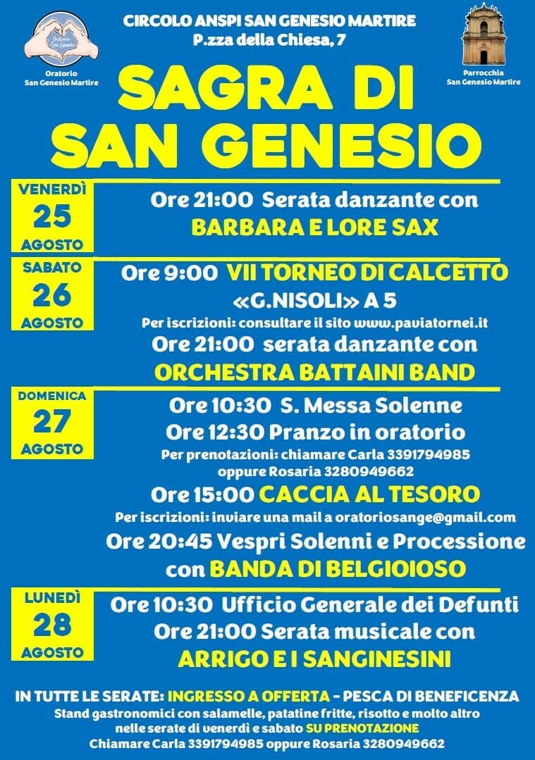 Sagra di San Genesio - festa patronale di San Genesio ed Uniti